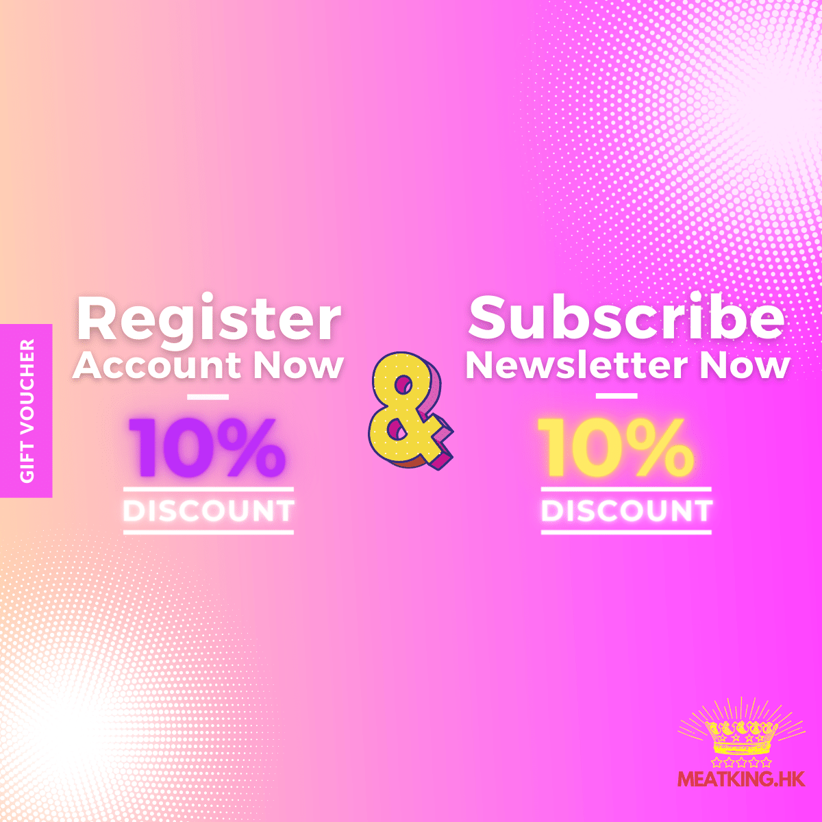 Get 10% off discount code twice | MeatKing.hk